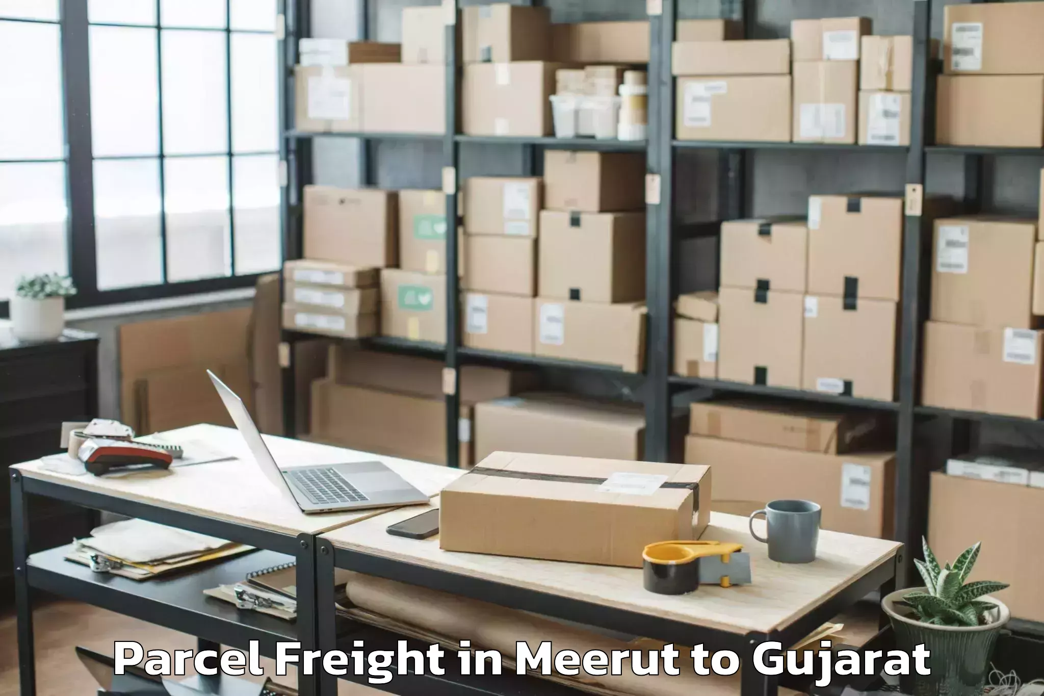 Top Meerut to Vadali Parcel Freight Available